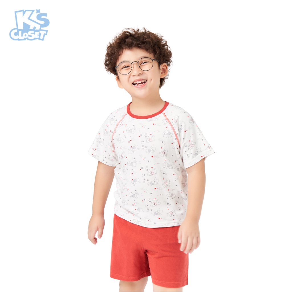 Bộ Quần Áo Cotton K's Closet Cộc Tay Cho Bé Trai Và Bé Gái (2 - 10 Tuổi) E136ONS KT24TWS