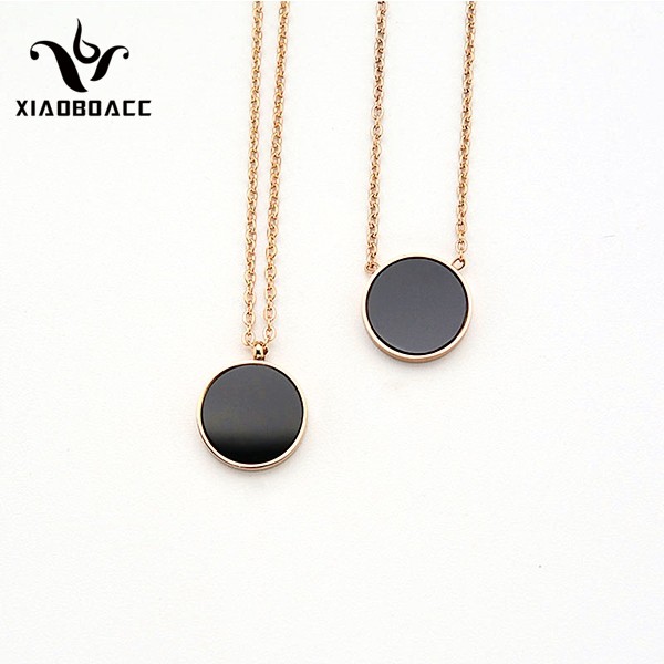XiaoboACC Vòng Cổ Mặt Hình Tròn Đơn Giản Thời Trang Dành Cho Nữ