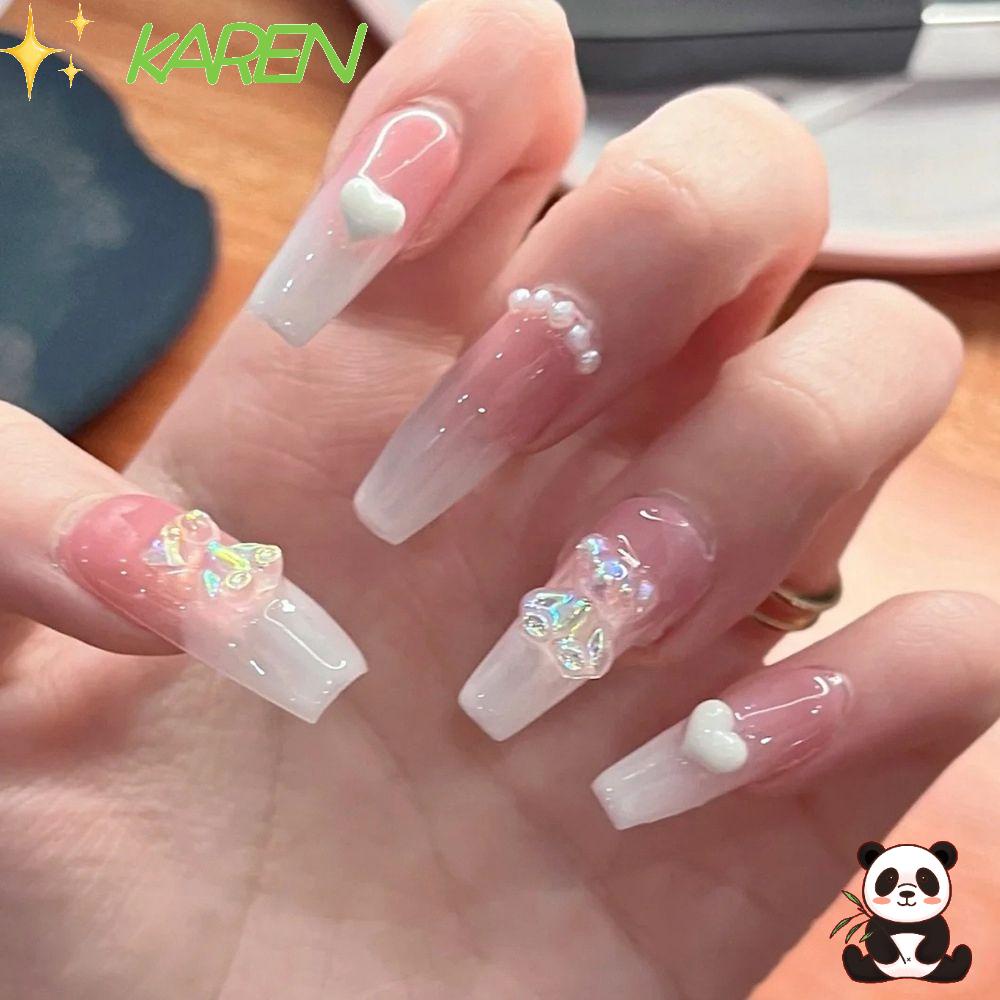 [Hàng mới về] 24 móng tay giả kèm keo dán nhiều họa tiết độc đáo