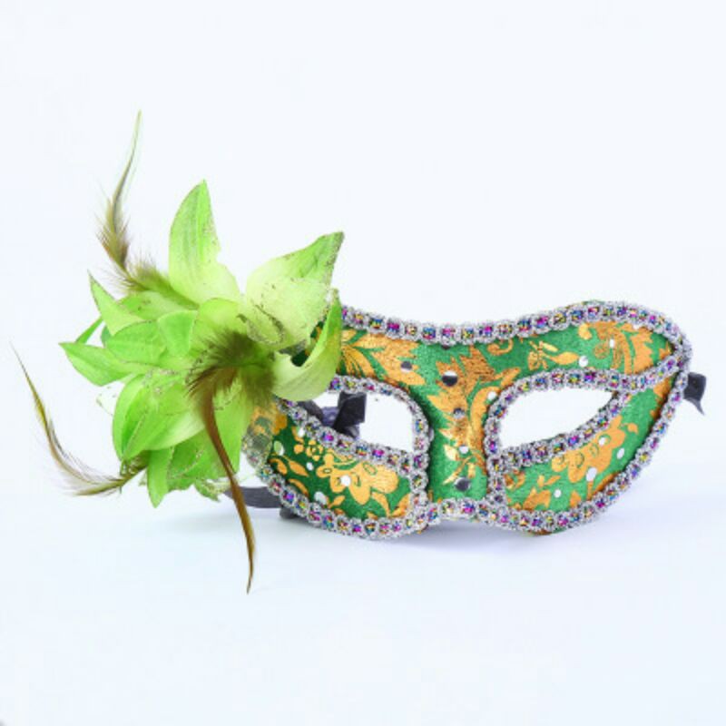 Mặt nạ hóa trang Halloween nửa mặt đính hoa cho nữ