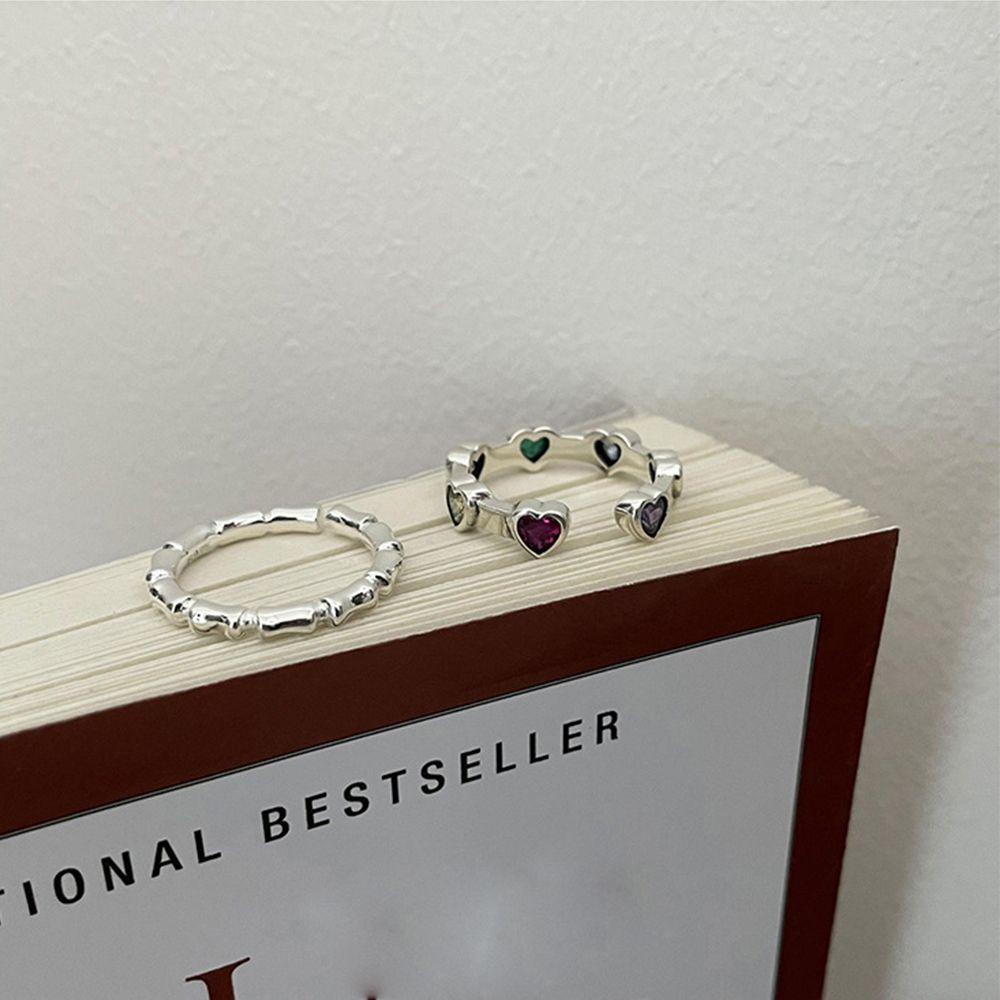 JARRED Nhẫn Mạ Bạc Thái Hình Trái Tim Đơn Giản Độc Đáo