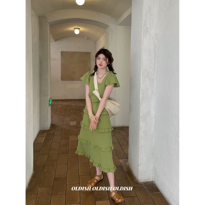 Đầm Xếp Tầng Dáng Ôm Tay Cánh Tiên Dễ Thương Thời Trang Mùa Hè Cho Nữ