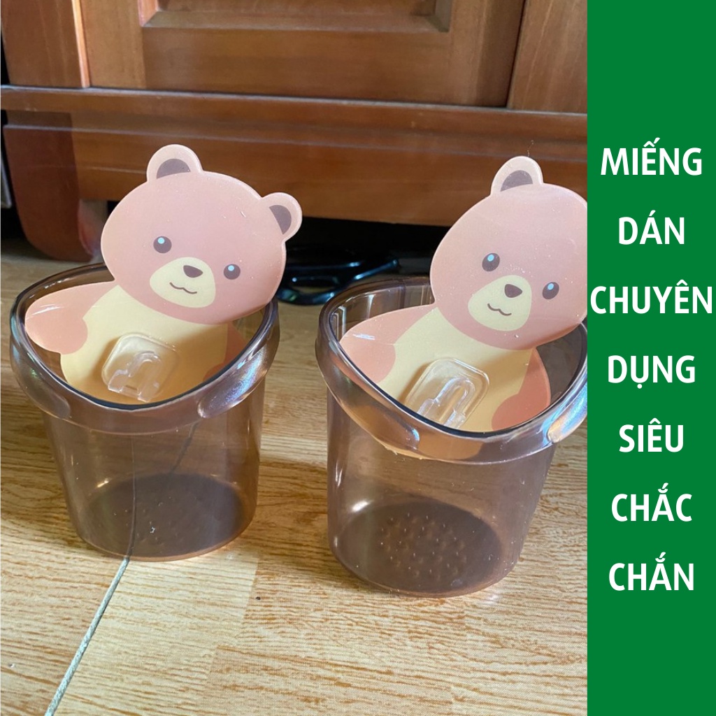 Hộp đựng bàn chải đánh răng cốc gấu dán tường để kem