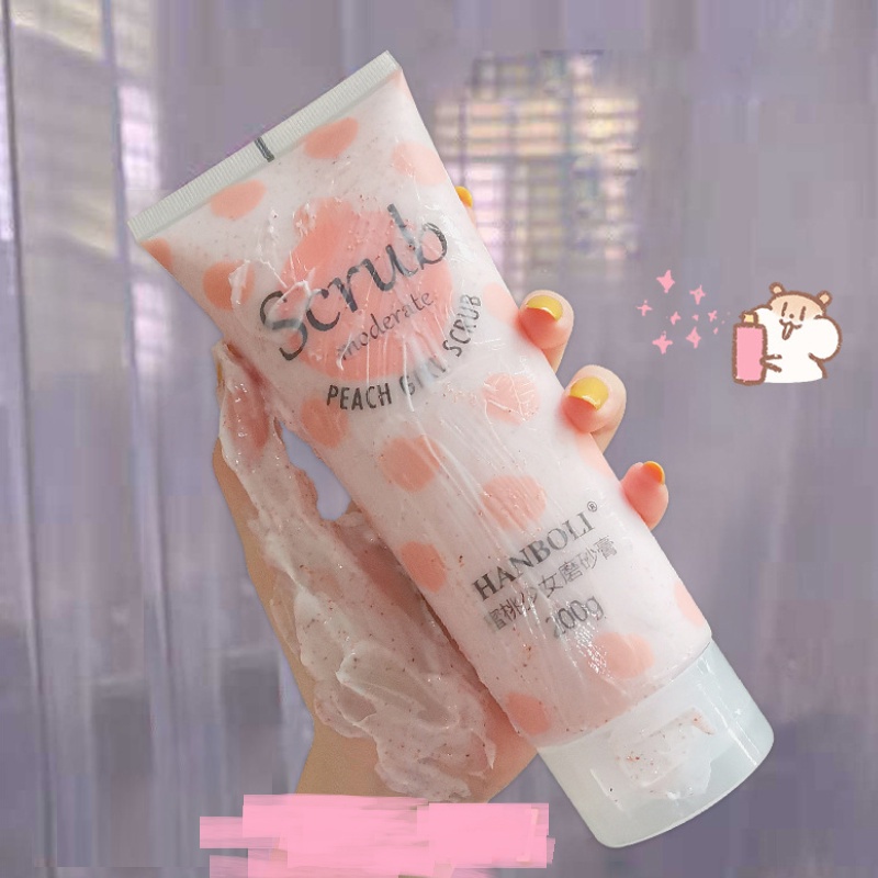 [Hàng mới về] Kem tẩy tế bào chết chiết xuất đào cho cơ thể / Sữa dưỡng thể làm trắng da