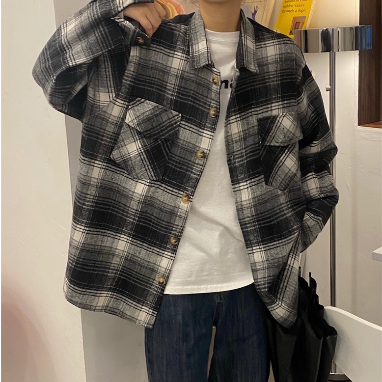 Áo Sơ Mi Tay Dài Họa Tiết Sọc Theo Phong Cách Preppy Dễ Phối Đồ