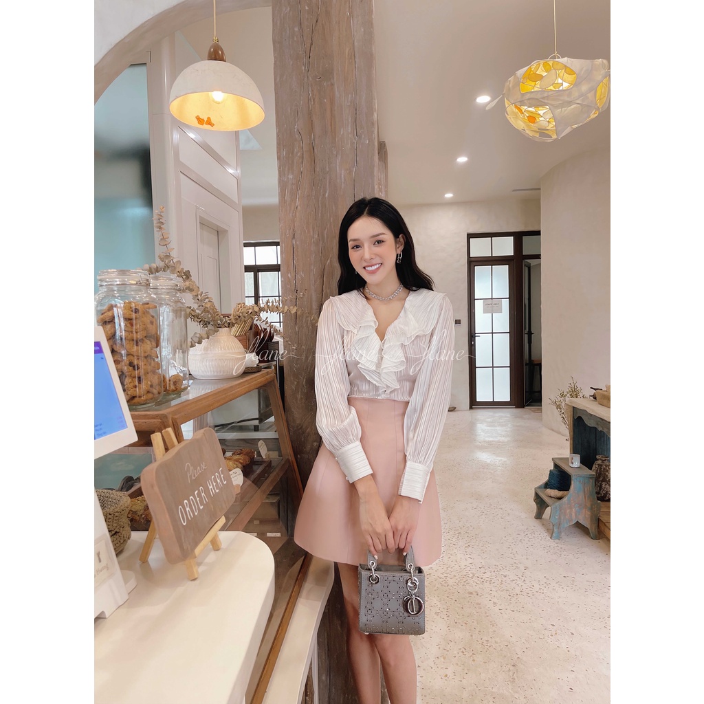 Chân váy tapta hồng  [HÀNG THIẾT KẾ Flane] cách điệu xoắn eo cho quý cô công sở