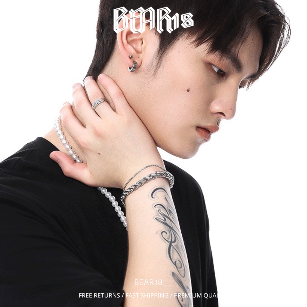 [Full size] Vòng tay - lắc tay bạc trơn thép titan không gỉ thiết kế cá tính đơn giản dễ phối đồ
