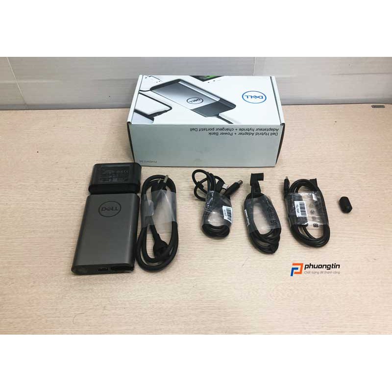 Pin sạc dự phòng Dell Hybrid Adapter 45W + Power bank 43WH – Tặng cáp sạc nhanh điện thoại