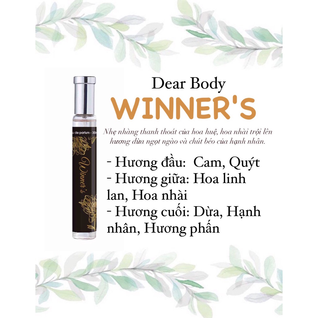 NƯỚC HOA DEAR BODY - EAU DE PARFUME 30ml - DÀNH CHO NỮ