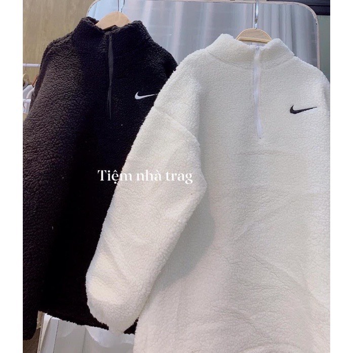 Áo khoác nike lông DEGO Áo sweater lông  form rộng unisex