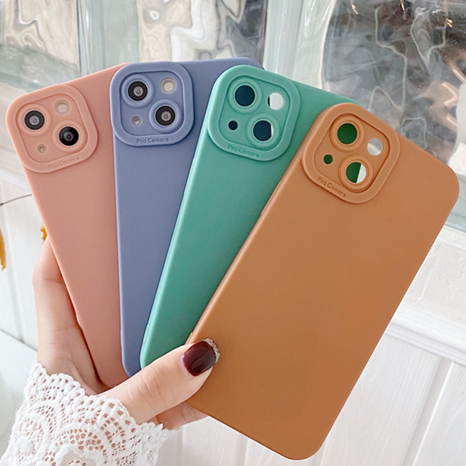 Ốp điện thoại silicon mềm bảo vệ camera cho IPhone 13 11 12 Pro Max 13Mini 7 8 Plus 11 Pro Max 7plus 8plus 7+ 8+