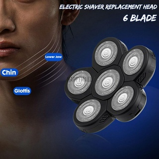 (Hàng Mới Về) Đầu Thay Thế Cho Máy Cạo Râu Điện Với 6 Lưỡi Thay Thế