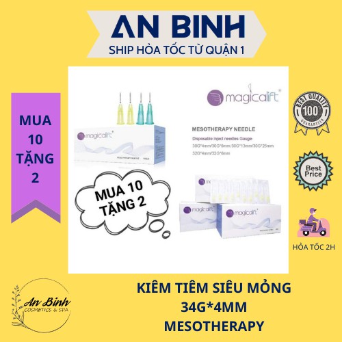 (Q1-HCM) |MUA 10 TẶNG 2| Đầu Kim Tiêm Meso 34g-4mm Cao Cấp Magicalift | Kim Tiêm Nano Dưỡng Chất Conpuvon - Bangda 34G