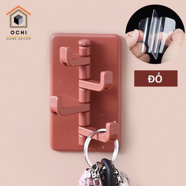 Móc Treo Đồ Xoay 4 Chiều, Móc Dán Đa Năng