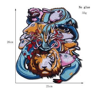 Sticker vải, patch ủi lớn hình thú siêu ngầu
