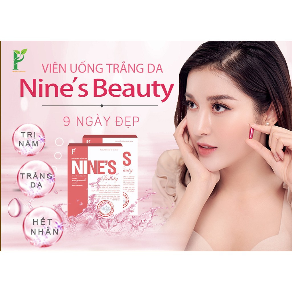 Viên Uống Cao Cấp Trắng Da, Mờ Nám, Giảm Nếp Nhăn NiNe's Beauty (Hộp 30 Viên)