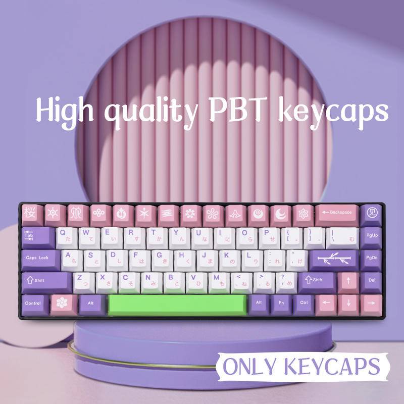GMK Hanami  pink Keycaps  Dye Sublimation Cherry Profile Bộ Phím Rời PBT GMK Hanami 139 / 151 Cho Bàn Phím cherry mx