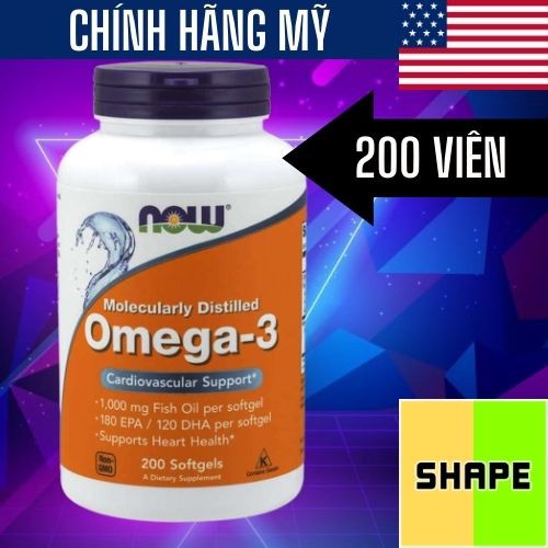 OMEGA 3 | Dầu Cá Now Omega 3 - Vitamin Bổ Mắt Sáng Mắt [200 Viên] -Cam Kết Chính Hãng Tại Shape Store