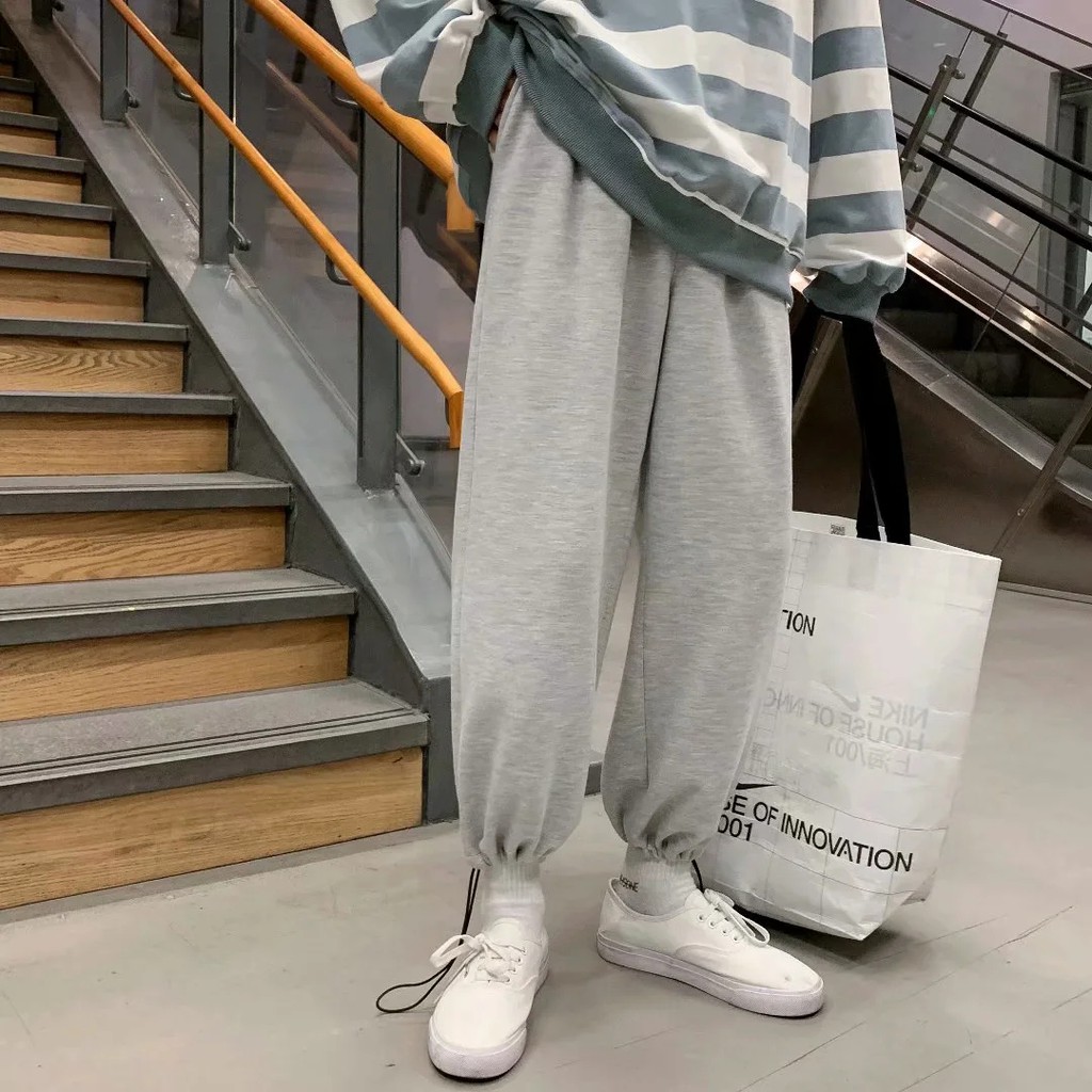 Quần vải mềm ống rộng màu trơn size M-2XL thời trang unisex phong cách Hàn Quốc năng động