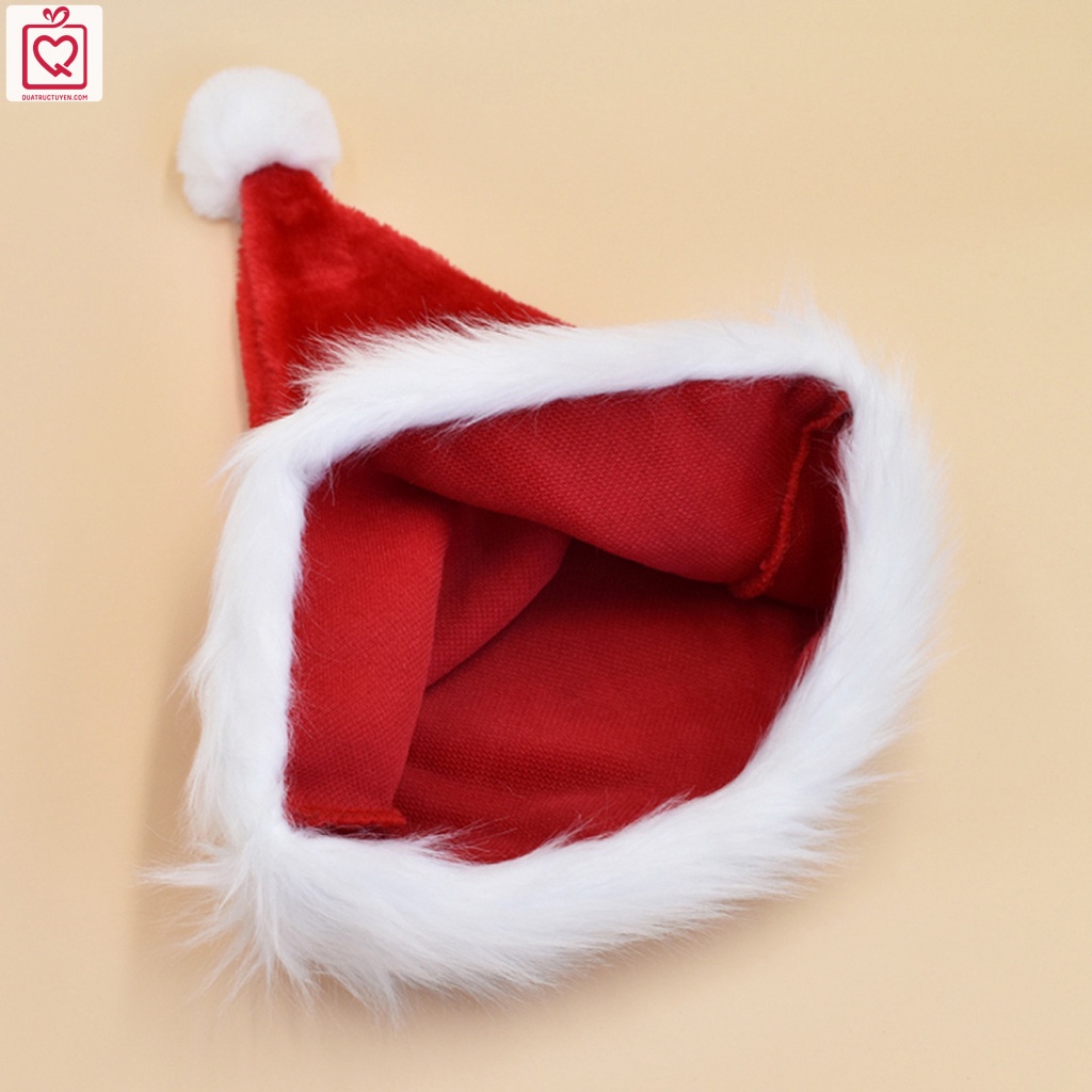 Mũ ông già Noel Giáng Sinh size người lớn/trẻ em vải nỉ màu đỏ chất liệu đẹp