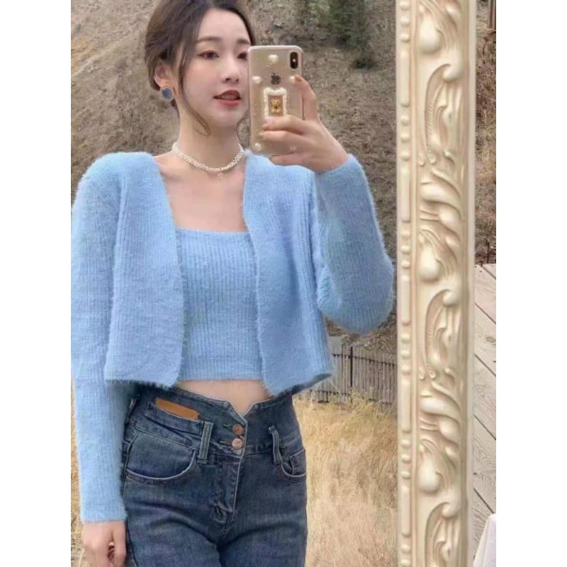 Sét áo 2 dây+áo cadigan len lông hàng QCL1 | BigBuy360 - bigbuy360.vn