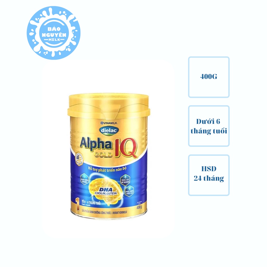 Sữa bột Dielac Alpha Gold IQ 1 400g (cho trẻ từ 0 - 6 tháng tuổi)