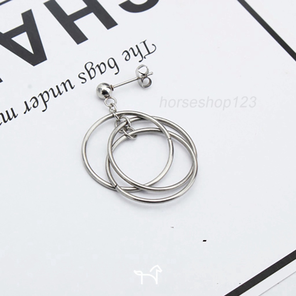 Khuyên tai giống V BTS hình tròn đan cá tính