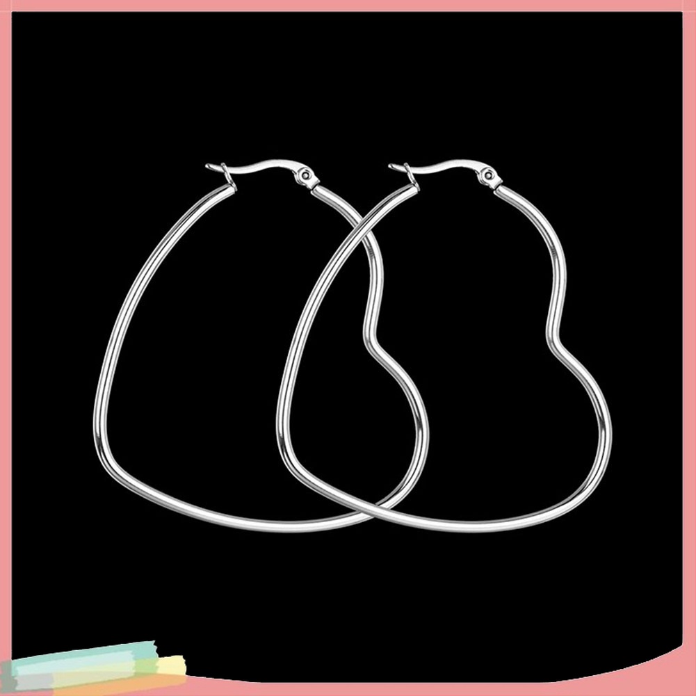 Bông Tai Hình Trái Tim Lớn Hợp Thời Trang Cho Nữ