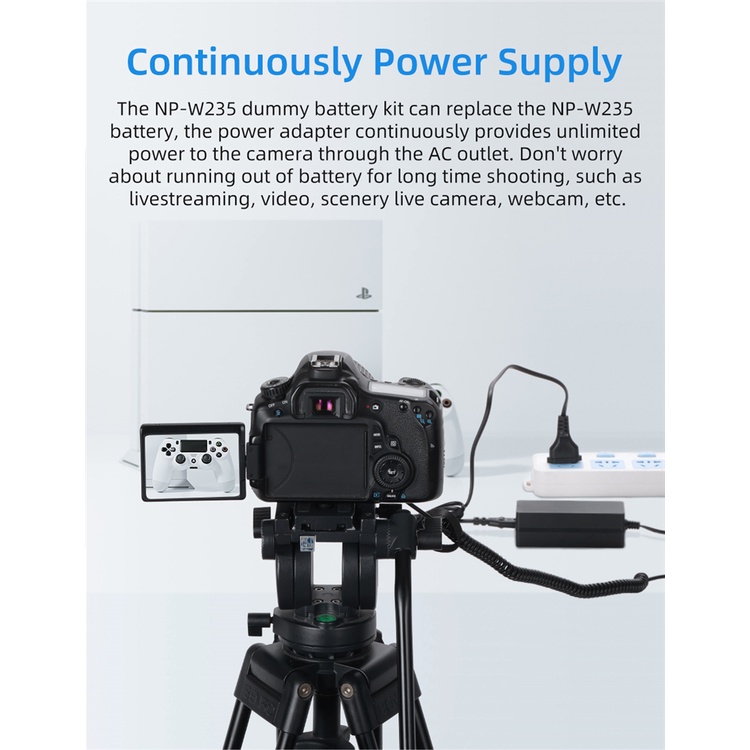 Bộ Pin Ảo Kingma NP-W235 Kèm Bộ Chuyển Đổi Nguồn Điện EU Plug Power Adaprter