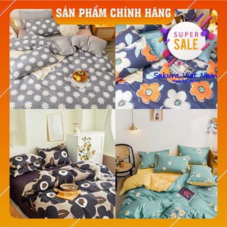 Chăn ga poly Chính Hàng nhập khẩu Japan - Bộ Drap cotton nhập khẩu BST Rừng Hoa