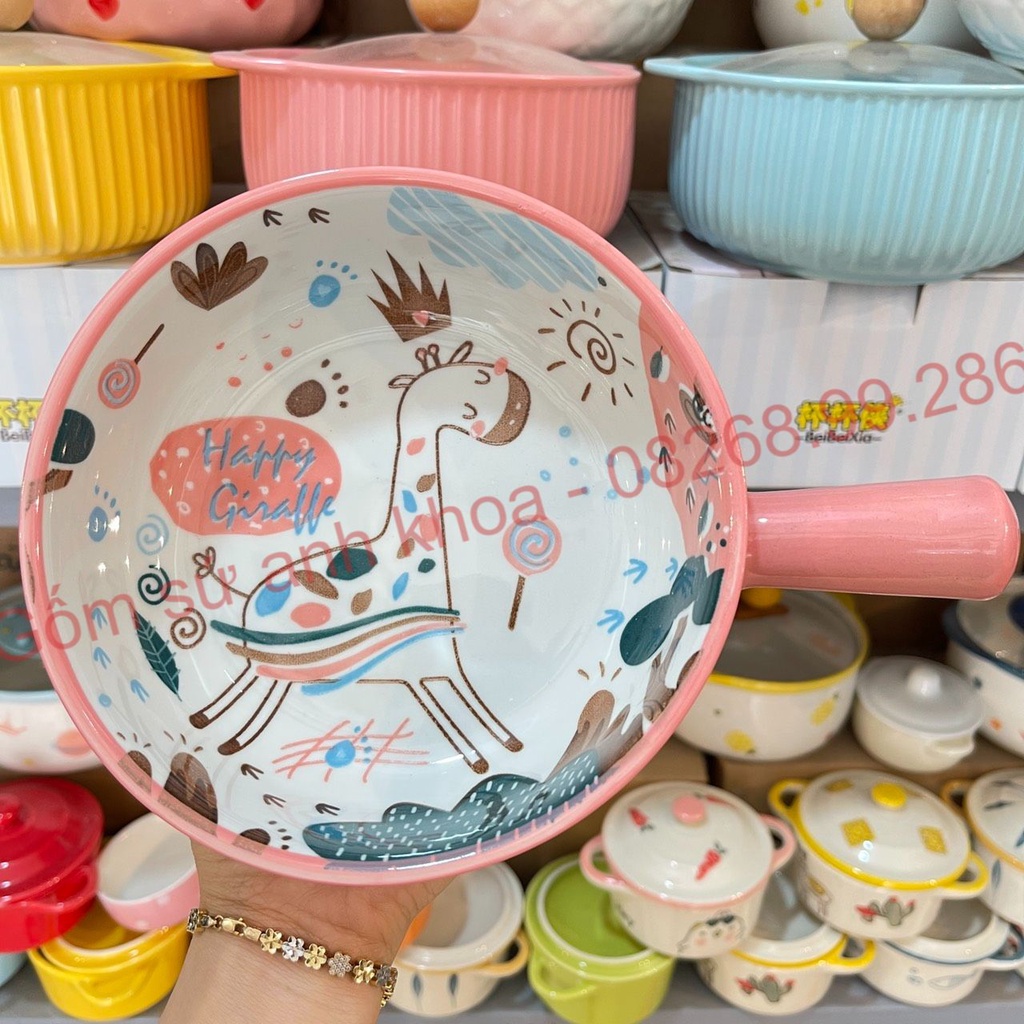 Bộ bát đĩa sứ,Chén Dĩa Sứ Bát Ăn Cơm Decor sét bát đĩa hươu hồng 13 món cực kỳ đáng yêu.