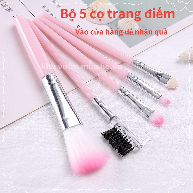 Set 5 Cọ Trang Điểm Phấn Mắt Má Hồng Môi 4 Tùy Chọn Cọ trang điểm và dụng cụ bôi