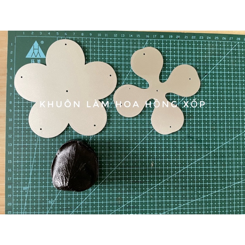 Khuôn làm hoa hồng xốp kèm khuôn tạo gân hoa