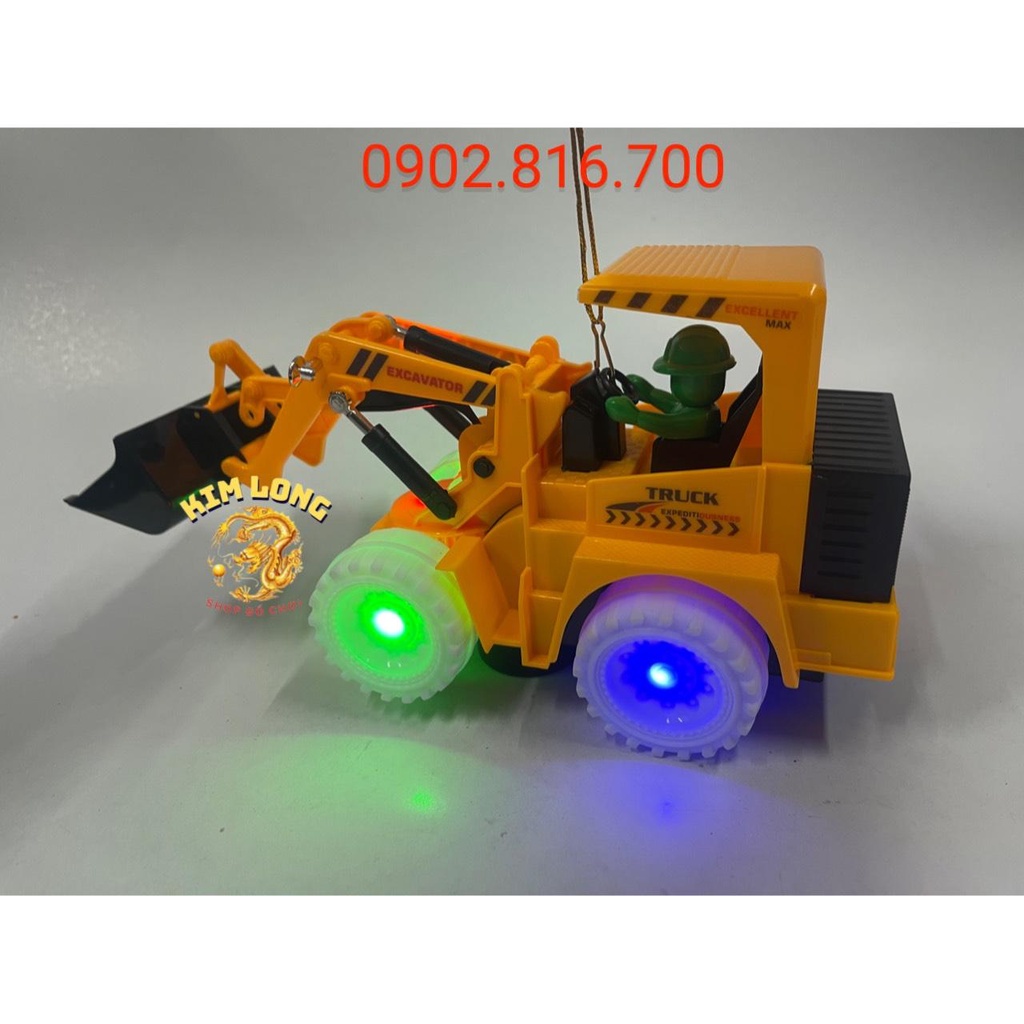 Đồ chơi lồng đèn trung thu cho bé hình XE CÔNG TRÌNH XE XÚC CÁT tặng pin có đèn và nhạc quà tặng trung thu cho bé