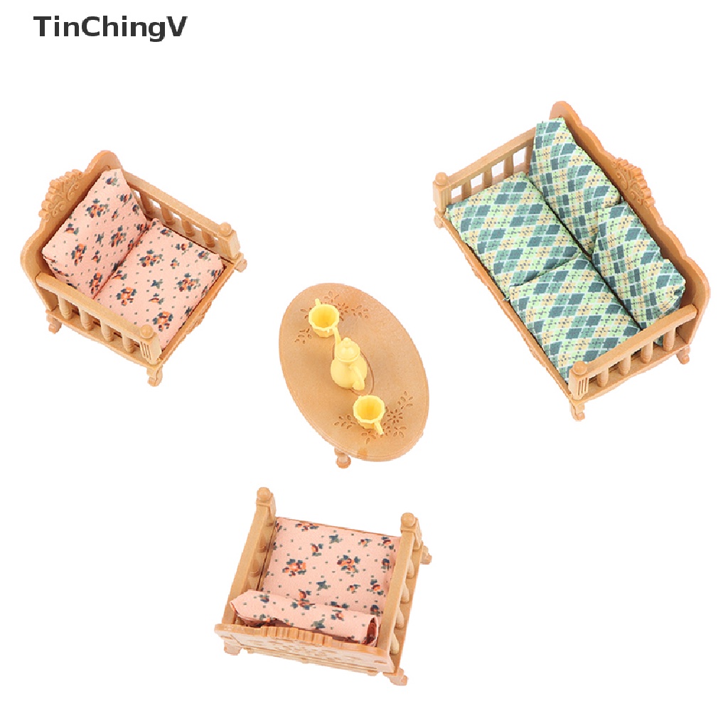 Mô Hình Bàn Ghế Sofa Phòng Khách Mini Tỉ Lệ 1 / 12 Trang Trí Nhà Búp Bê