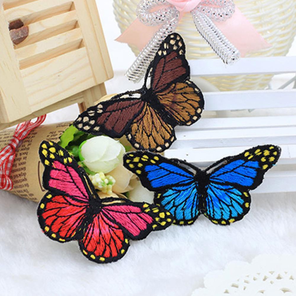 Miếng vá ủi thêu trang trí quần áo hình bướm dễ thương