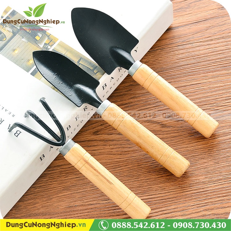 Bộ dụng cụ làm vườn mini gồm 3 món bay bầu bay thon cào mini dùng chăm sóc cây trong chậu