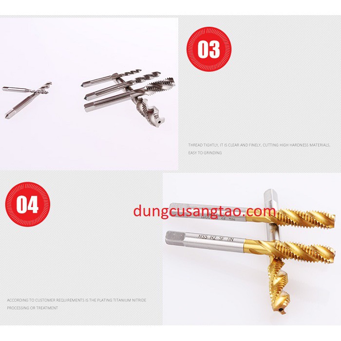 Mũi tạo ren trong 6542 phủ titanium