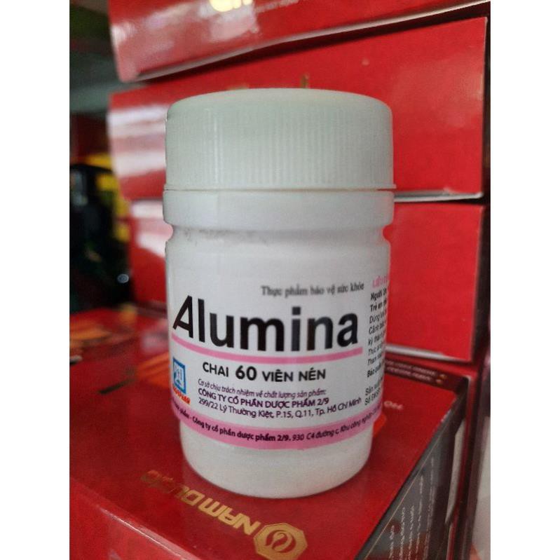 ✅  ALUMINA - Hỗ Trợ Triệu Chứng Viêm Dạ Dày, Đầy Hơi lọ 60 viên nhai