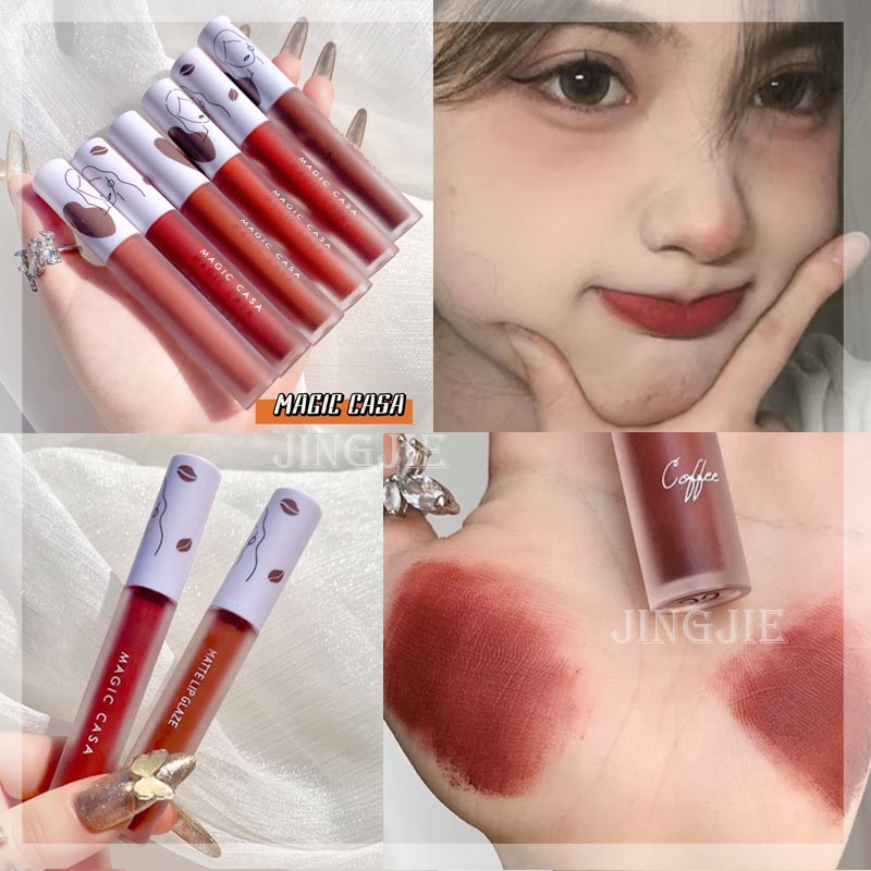 [Hàng mới về] Son kem MAGIC CASA tông nhung lì chống thấm nước không phai màu lâu trôi