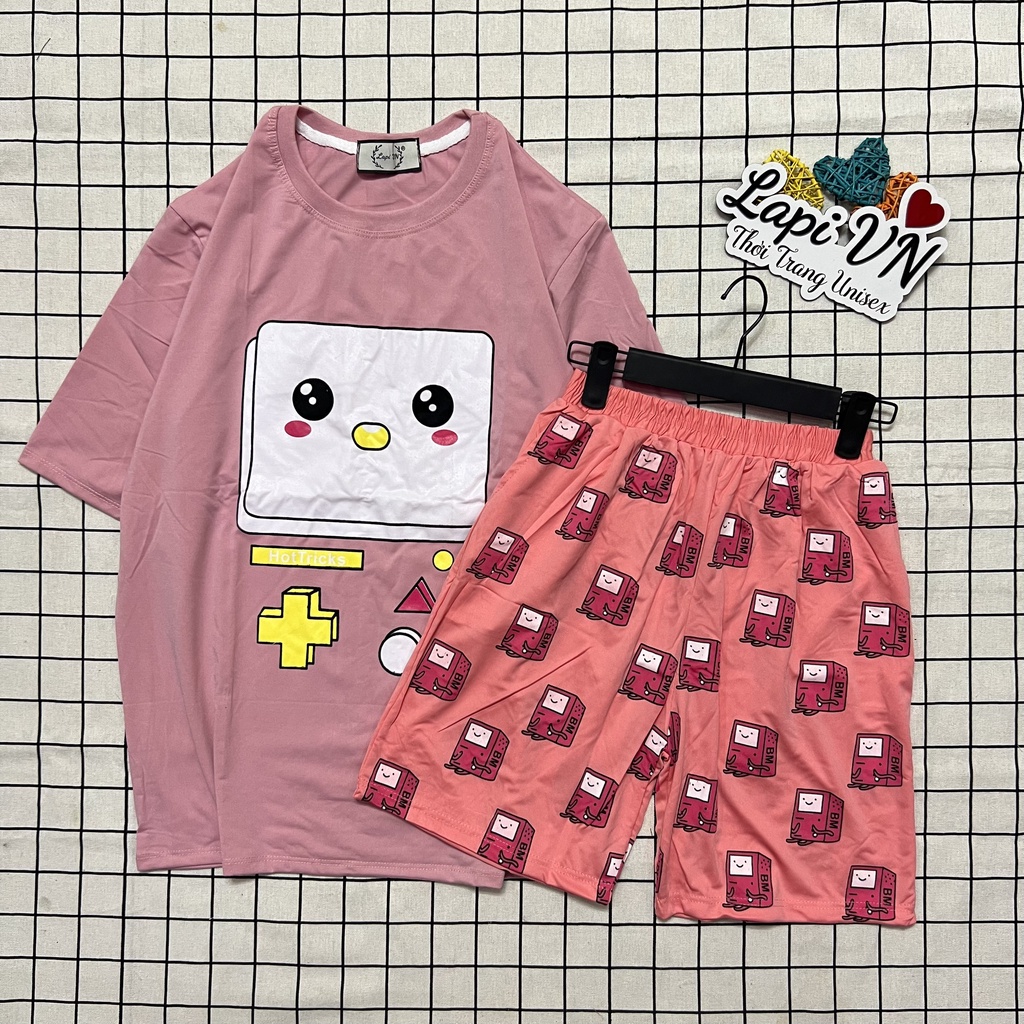 Set Bộ Cartoon In hình 3D TIVI cực xinh Lapi VN -chất liệu vải thun cotton co dãn 4 chiều,mịn, freesize <70kg