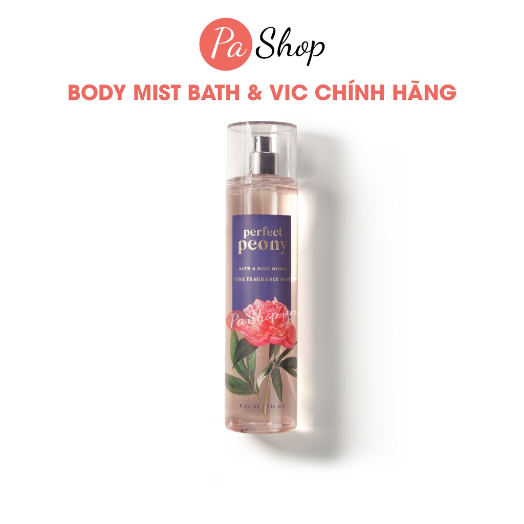 Xịt thơm body mist Bath & Body Works Perfect Peony 236ml
