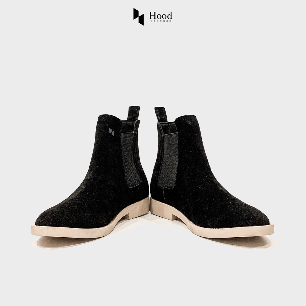 Giày Chelsea Boot màu Đen đế kem - Giúp tăng chiều cao 7 cm, Da lộn xịn xò - Bảo hành 12 tháng //thehood