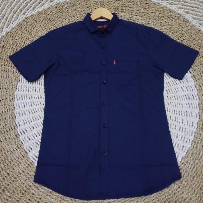 Áo Sơ Mi Trơn LEVIS Hải Quân (Màu Xanh Da Trời) Cánh Tay Ngắn
