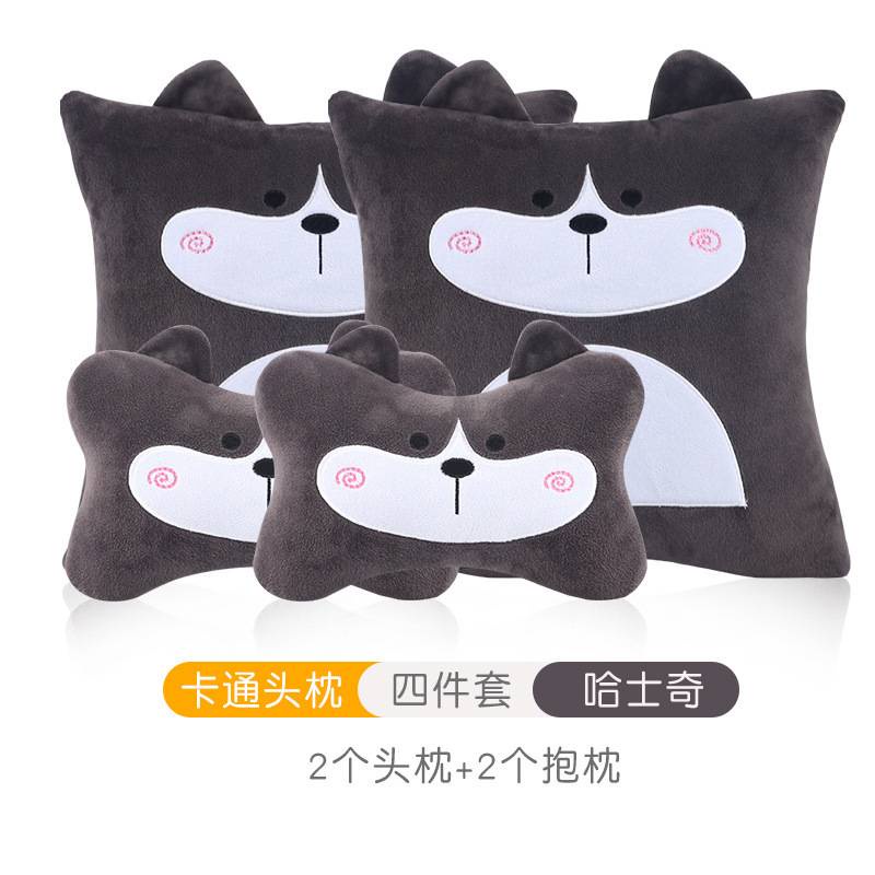 Set Gối Tựa Đầu Tựa Lưng Trên Oto Hình Hoạt Hình Dễ Thương