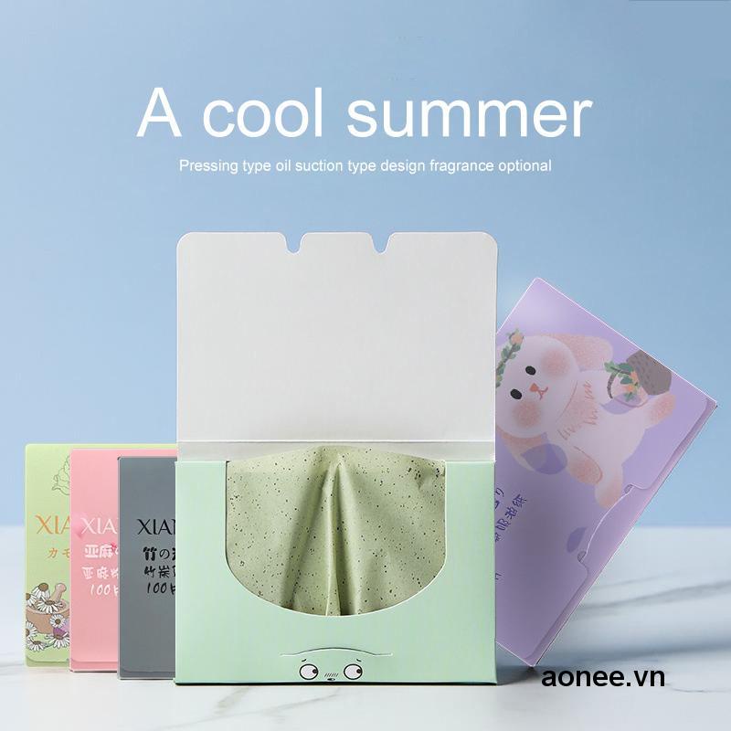 ✨✨Bộ 100 Tờ Giấy Thấm Dầu Vệ Sinh Dầu Nhờn Thừa Trên Da Mặt