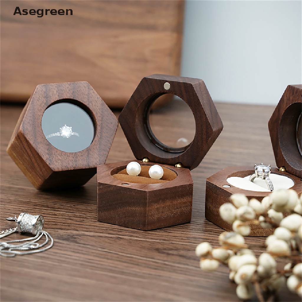 Hộp Đựng Nhẫn Cưới / Đính Hôn Bằng Gỗ Mộc Mạc