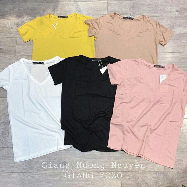 Buôn sỉ_áo phông cổ tim trơn Hit Hot