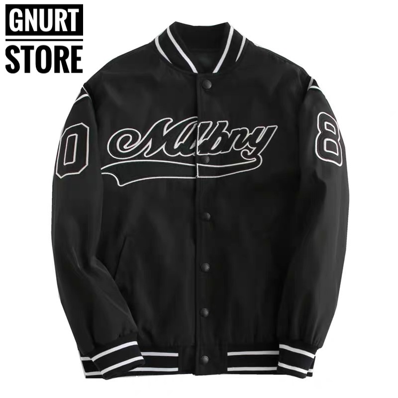 ẢNH THẬT | Áo khoác bomber MLBNY tay số 8 dành cho cả nam và nữ