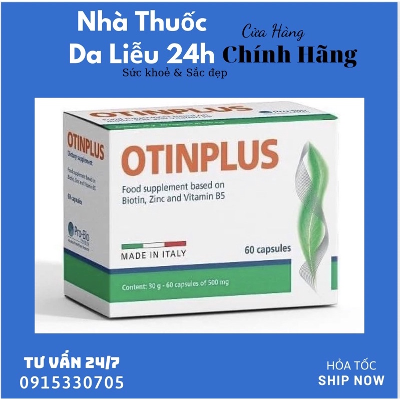 Otinplus viên uống Biotin hỗ trợ da tóc móng 60 viên - Nhà Thuốc Da Liễu 24h